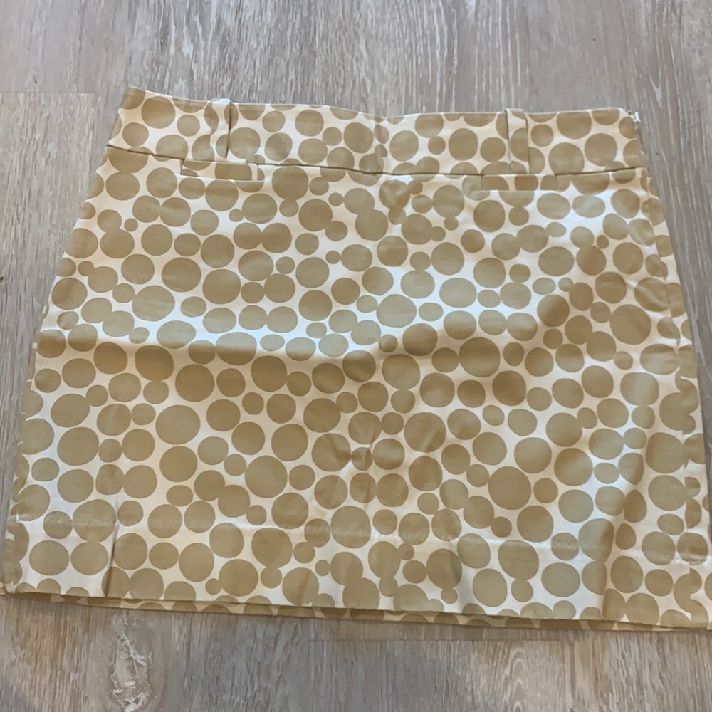 J Crew size 8 skirt beige with tan dots